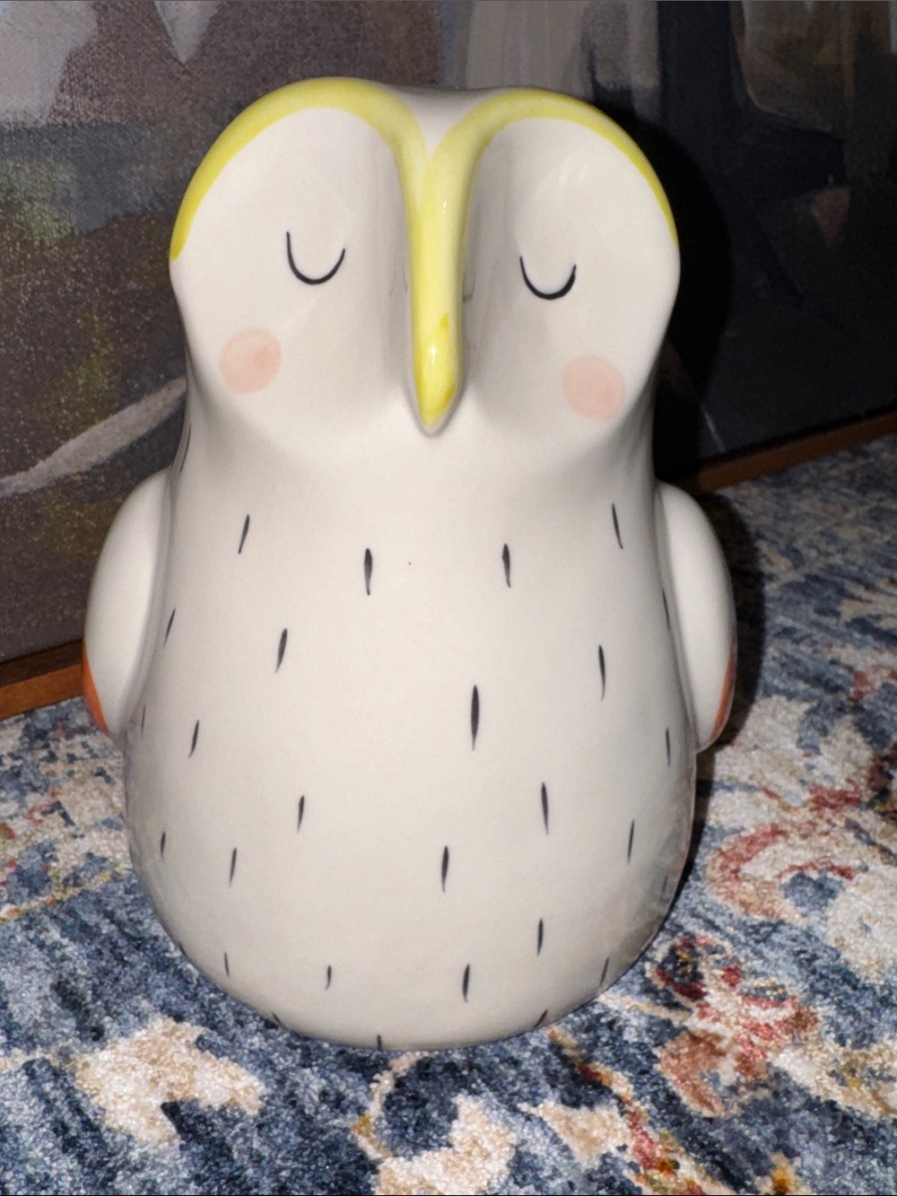 NWT ANTHROPOLOGIE ceramic owl coin money bank